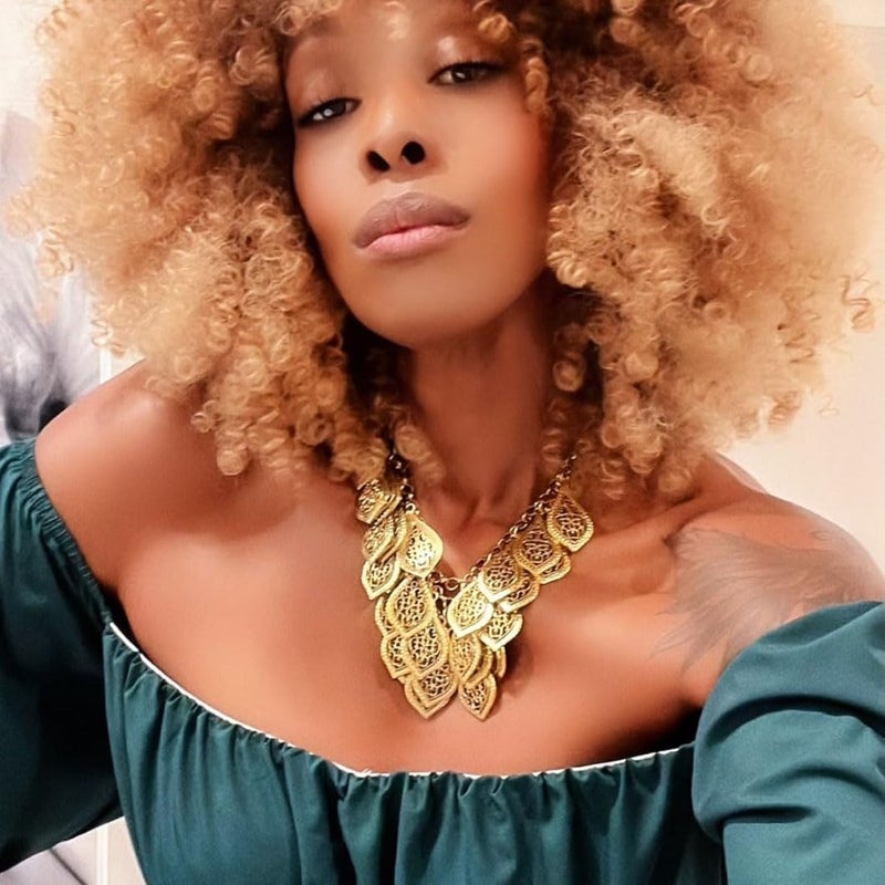 YAZILIND Vintage Gorgeous Multilayer Gold-Silver-Plated Leaves Chain Collar Bib Chunky Necklace (Gold-tone) - Image 2